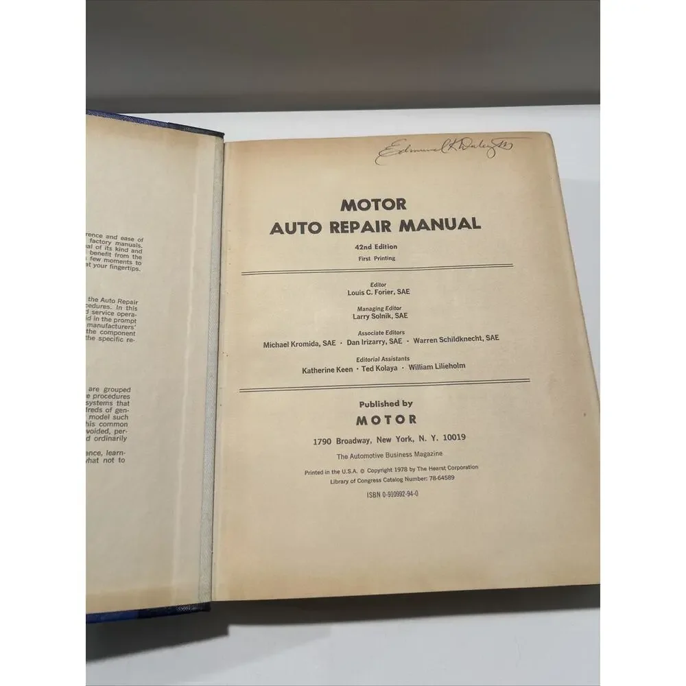 Vintage 1974 through 1979 MOTORS AUTO REPAIR MANUAL 42nd Edition